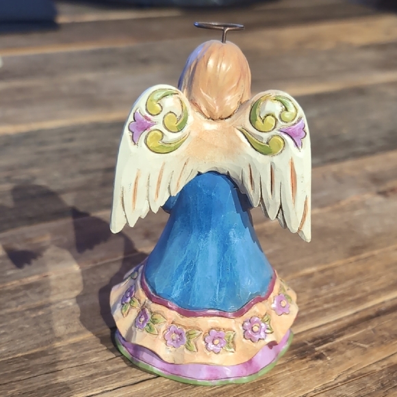 Jim Shore Green and Brown Angel Figurine - Picture 2 of 3